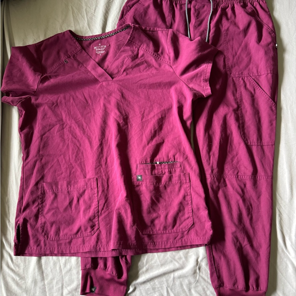 Beyond scrubs Women's Scrub Set - Wine